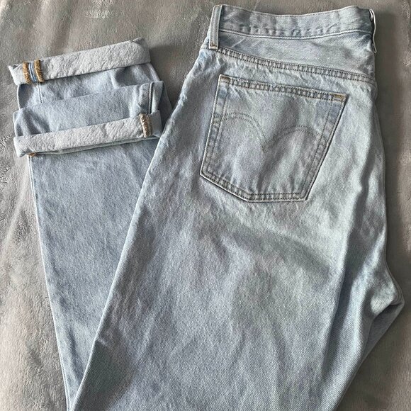 Levi's 501 Straight Leg Jeans, Light Blue - Picture 3 of 8
